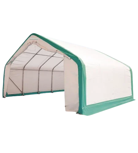 Cobertizo de almacenamiento de enrejado simple L20’xL40’xH12′ – Protección versátil y resistente