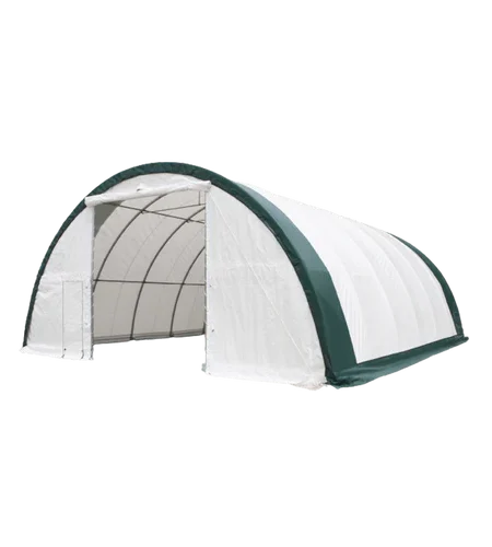 Cobertizo de almacenamiento de un solo arco L30’xL40’xH15′ – Robusto y espacioso