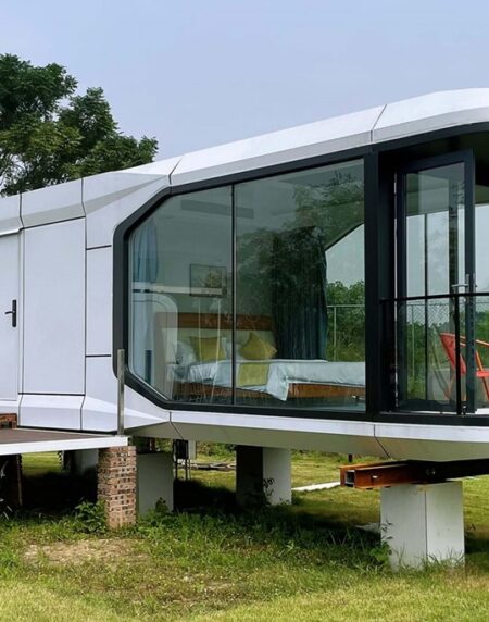 Casa cápsula E7, 36,8m2-Diseño compacto, 2 camas, máxima eficiencia